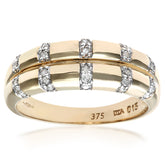 0.15ct Round Diamond Statement Ring in UK Hallmarked 9ct Yellow Gold